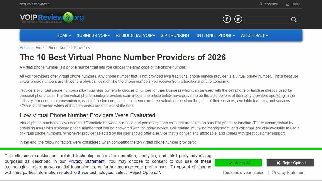 The 10 Best Virtual Phone Number Providers of 2026 | VoipReview